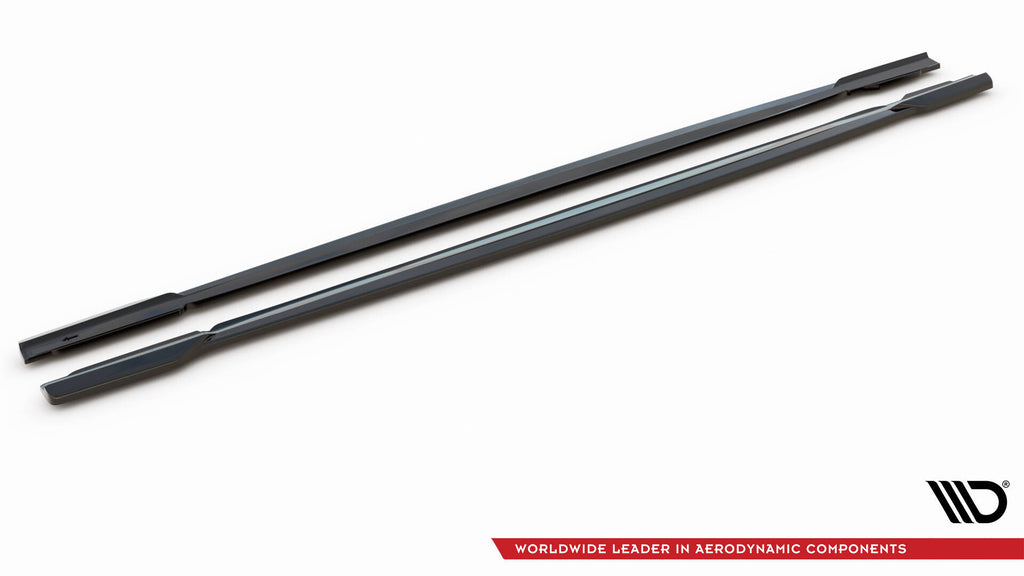 Maxton Design Street+ Seitenschweller Leisten passend für V.1 passend für Audi RS6 C8 / C8 Facelift schwarz Hochglanz
