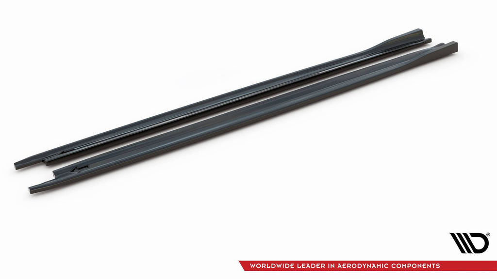 Maxton Design Street+ Seitenschweller Leisten V.2 passend für Skoda Octavia RS Liftback / Combi Mk4 Facelift schwarz Hochglanz