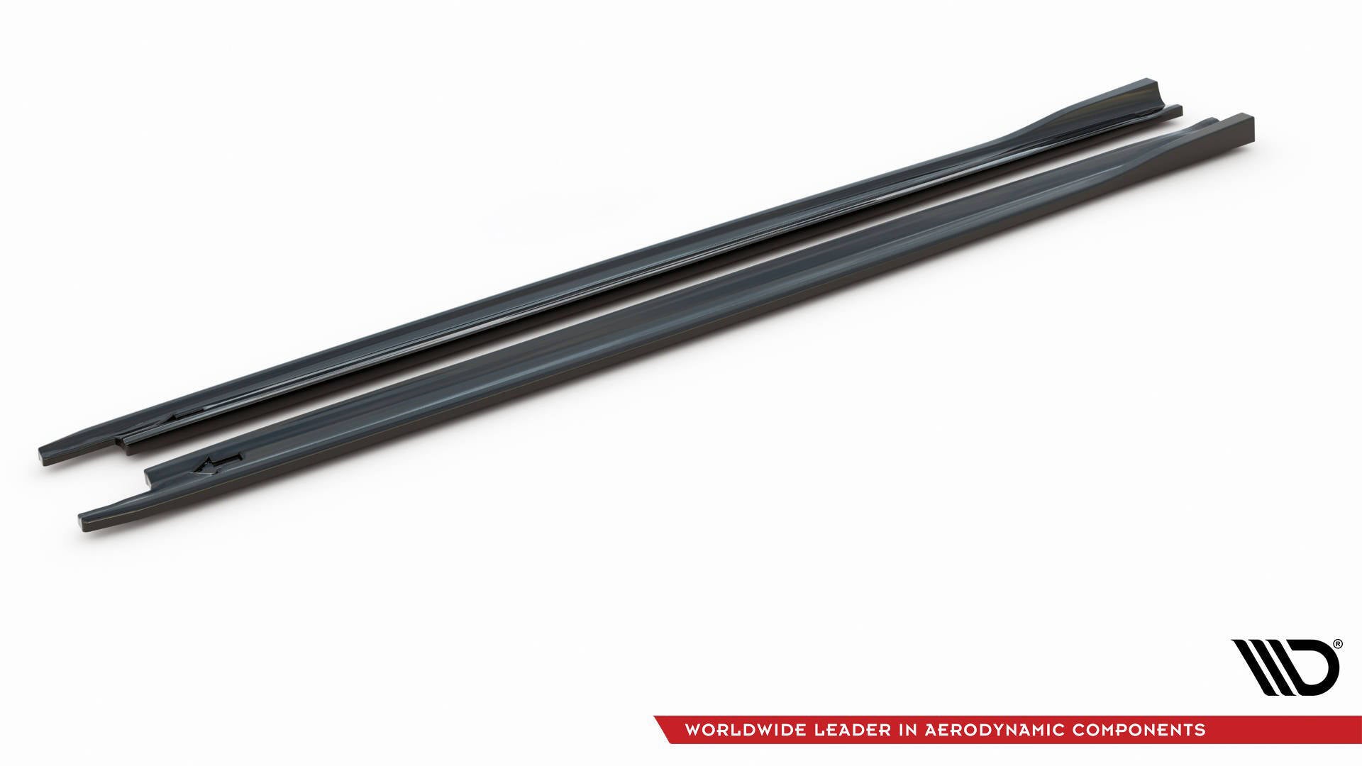 Maxton Design Street+ Seitenschweller Leisten V.2 passend für Skoda Octavia RS Liftback / Combi Mk4 Facelift schwarz Hochglanz