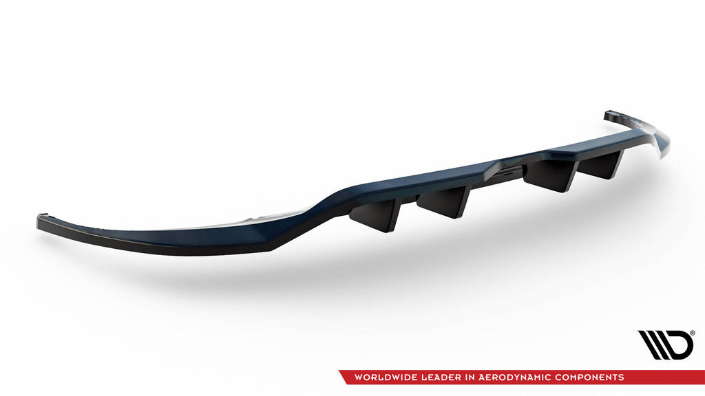 Maxton Design Street+ Mittlerer Diffusor RACE passend für VW Tiguan R-Line Mk2 Facelift schwarz Hochglanz