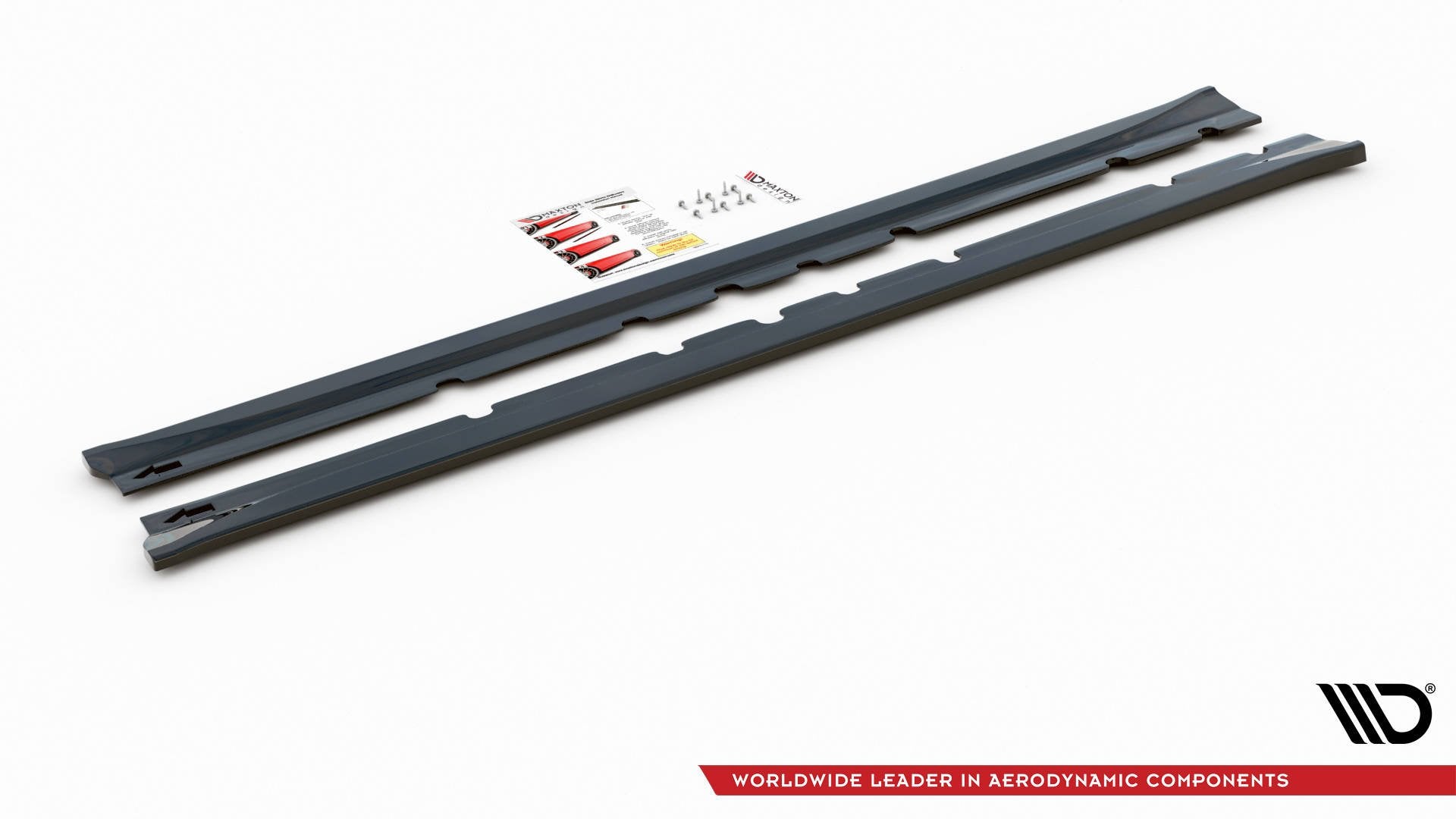 Maxton Design Street+ Seitenschweller Leisten passend für Mitsubishi Lancer Mk8 schwarz Hochglanz