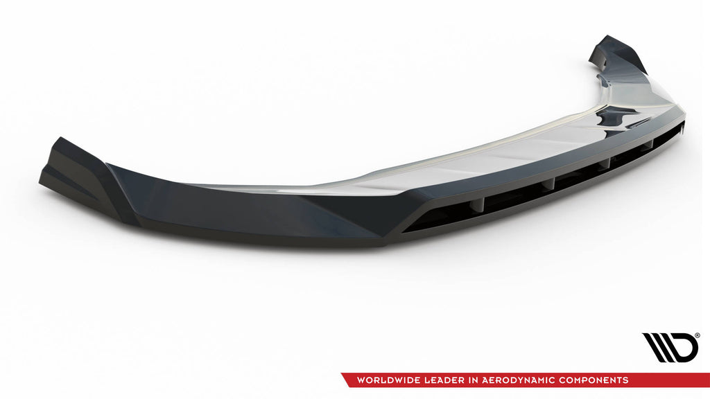 Maxton Design Street+ Spoilerlippe Front Ansatz V.2 passend für Audi Q4 e-tron Sportback S-line Mk1 schwarz Hochglanz