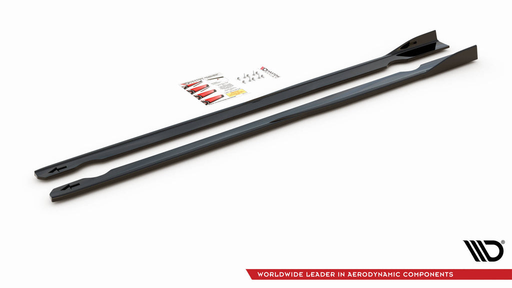 Maxton Design Street+ Seitenschweller Leisten V.2 passend für VW Golf R / R-Line Mk7 schwarz Hochglanz