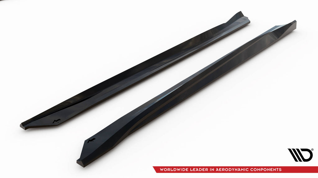 Maxton Design Street+ Seitenschweller Leisten V.2 passend für Chevrolet Camaro SS Mk6 Facelift schwarz Hochglanz