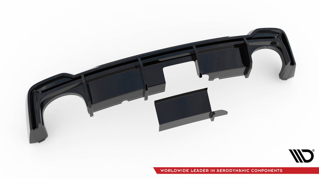 Maxton Design Diffusor Heck Ansatz passend für Audi RS7 C8 (mit AHK) schwarz Hochglanz