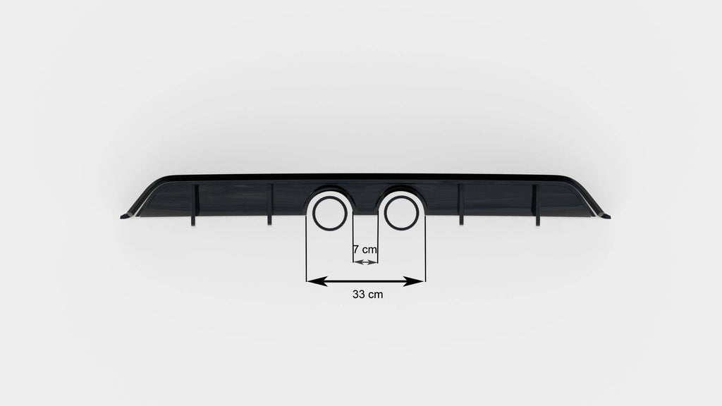 Maxton Design Diffusor Heck Ansatz V.2 passend für VW Scirocco Mk3 (R32 Auspuff) schwarz Hochglanz