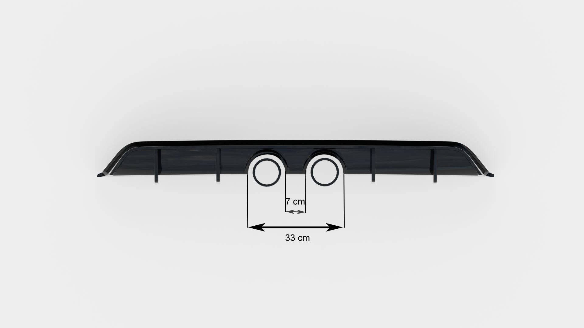 Maxton Design Diffusor Heck Ansatz V.2 passend für VW Scirocco Mk3 (R32 Auspuff) schwarz Hochglanz