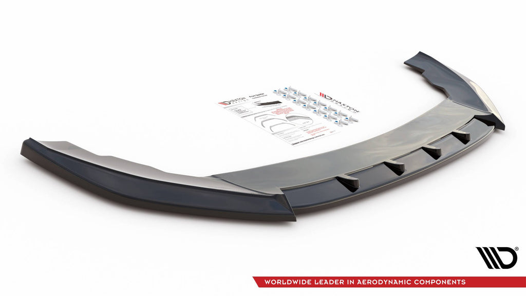 Maxton Design Street+ Spoilerlippe Front Ansatz V.1 passend für Seat Leon FR Mk4 schwarz Hochglanz