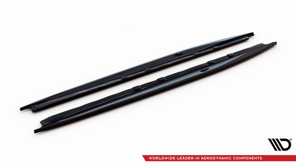 Maxton Design Street+ Seitenschweller Leisten passend für V.1 passend für Cupra Leon ST / Hatchback Aero Mk1 Facelift schwarz Hochglanz