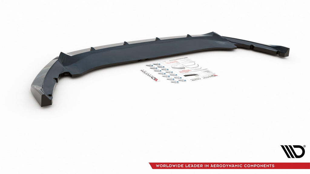 Maxton Design Street+ Spoilerlippe Front Ansatz V.1 passend für Skoda Octavia Mk4 schwarz Hochglanz