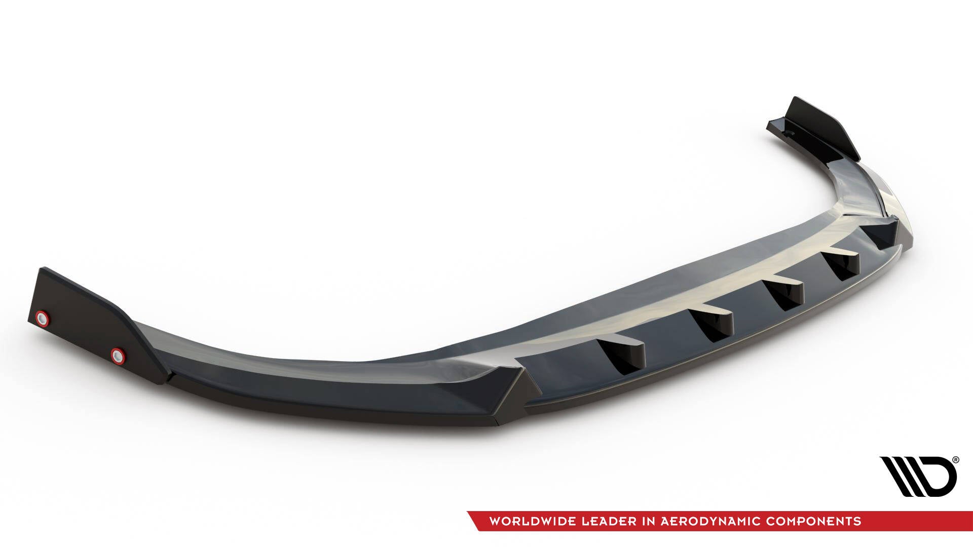 Maxton Design Street+ Spoilerlippe Front Ansatz V.2 + Flaps passend für VW Golf GTI / GTE / R-Line Mk8 Facelift
