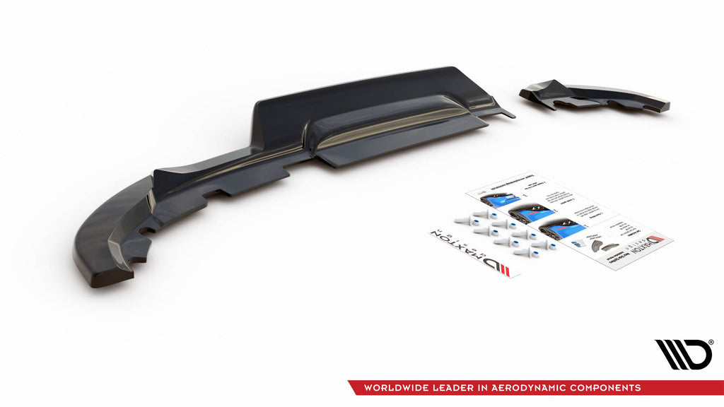 Maxton Design Street+ Mittlerer Diffusor RACE passend für Renault Clio Mk5 schwarz Hochglanz