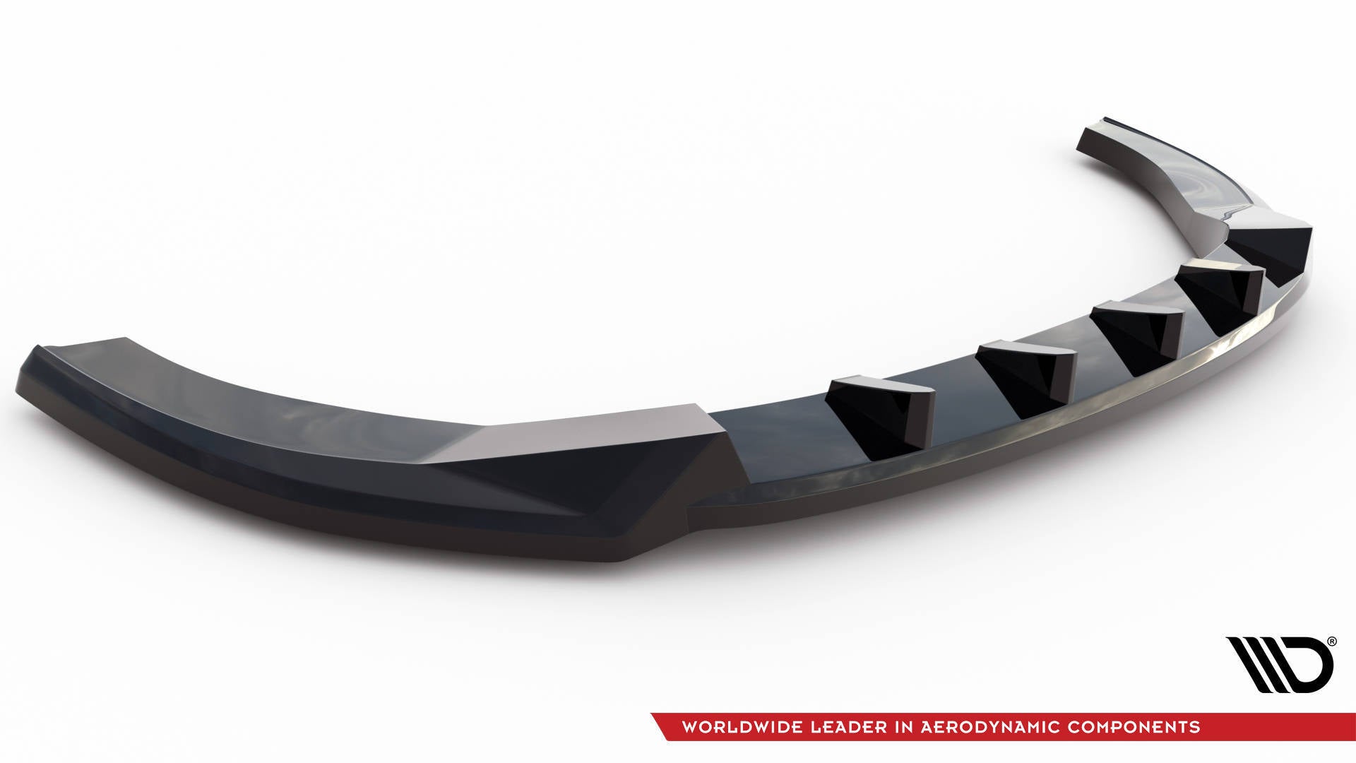Maxton Design Street+ Spoilerlippe Front Ansatz V.2 passend für VW Multivan Long T7 schwarz Hochglanz