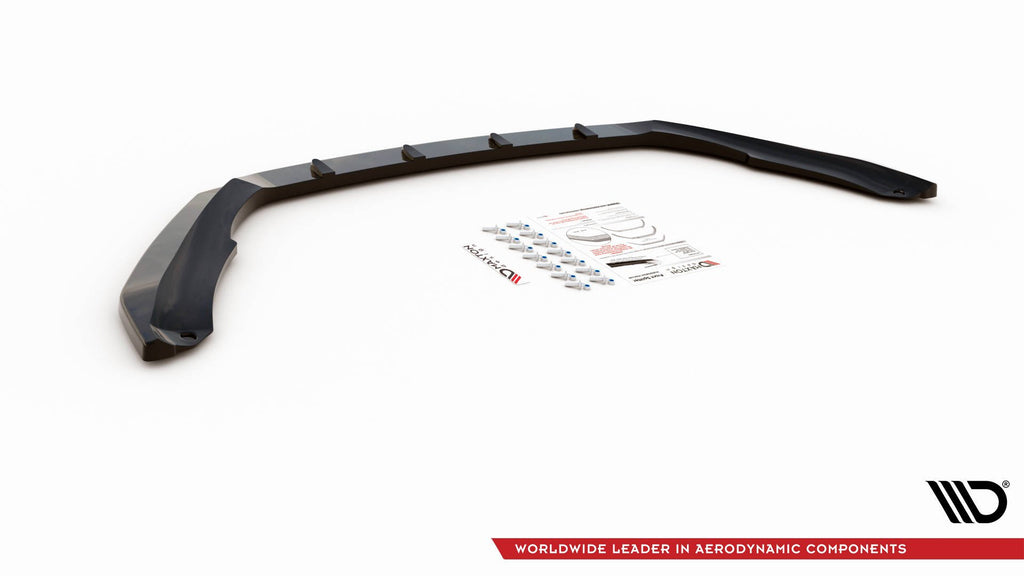 Maxton Design Street+ Spoilerlippe Front Ansatz V.3 passend für Skoda Octavia RS Mk3 Facelift schwarz Hochglanz