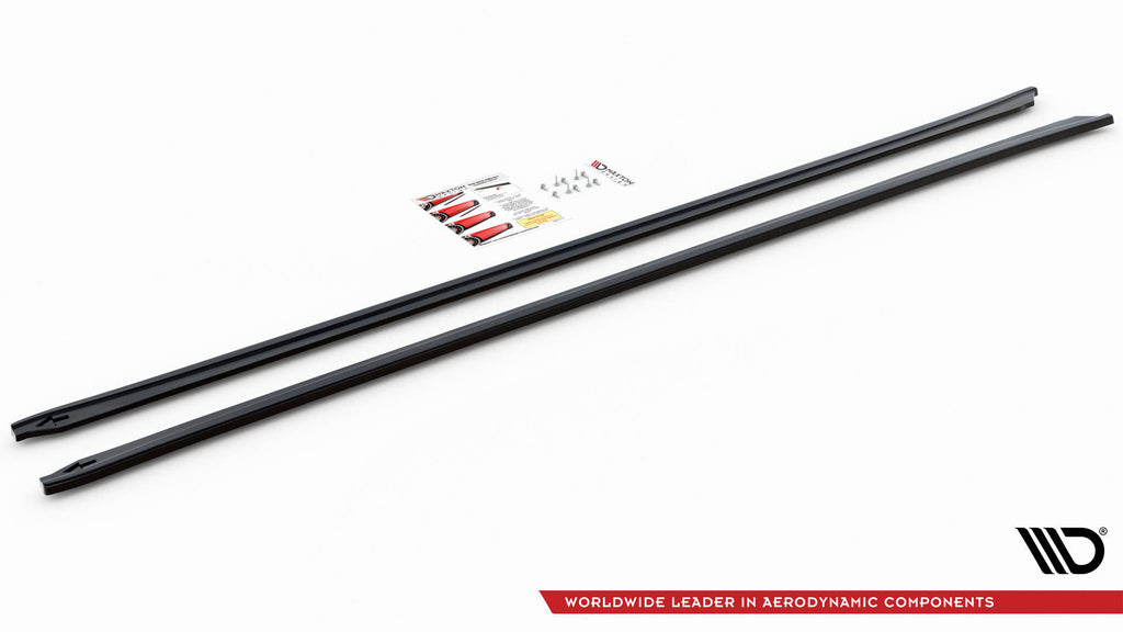 Maxton Design Street+ Seitenschweller Leisten passend für BMW 5er G30 / G31 schwarz Hochglanz