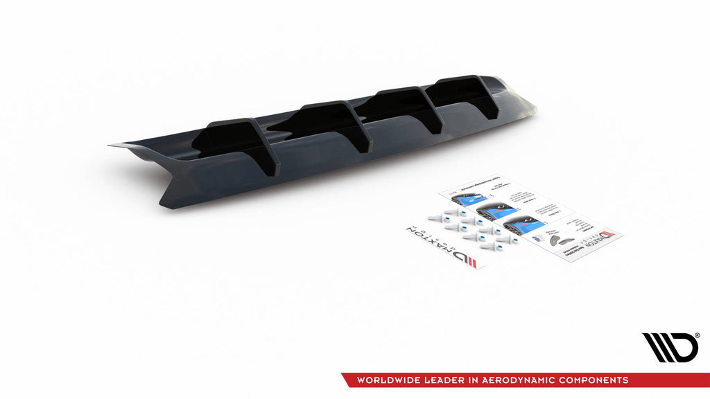 Maxton Design Diffusor Heck Ansatz passend für VW Touareg R-line Mk3 schwarz Hochglanz