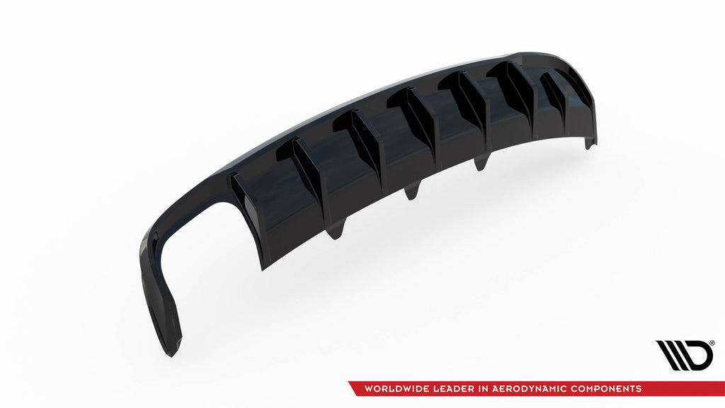 Maxton Design Diffusor Heck Ansatz passend für Audi A4 B8 Facelift (Doppelauspuff li.)