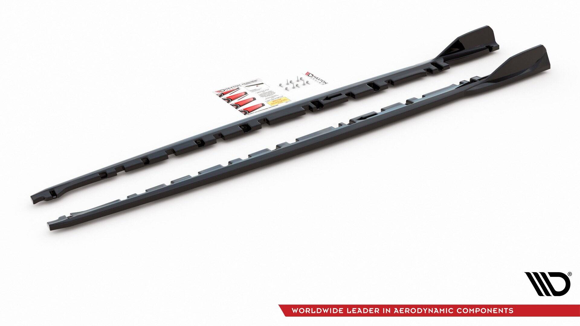 Maxton Design Street+ Seitenschweller Leisten passend für V.3 passend für BMW 1er M-Paket/ M135i / 128ti F40 schwarz Hochglanz