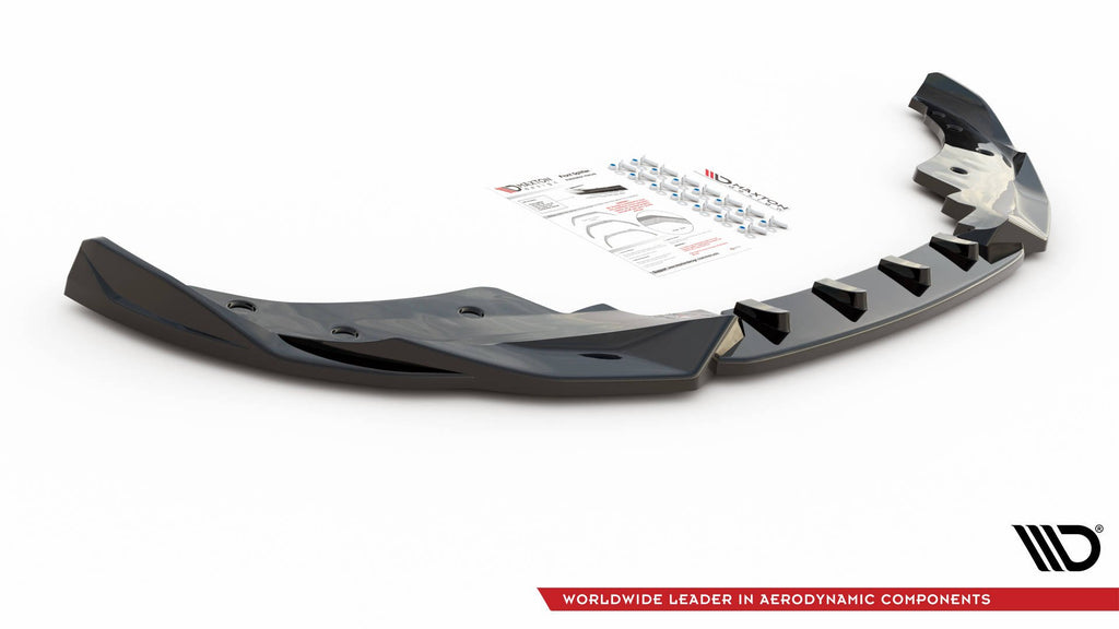 Maxton Design Street+ Spoilerlippe Front Ansatz V.2 passend für BMW 4er M-Paket / M440i G22 / G23 / G22 Facelift / G23 Facelift schwarz Hochglanz