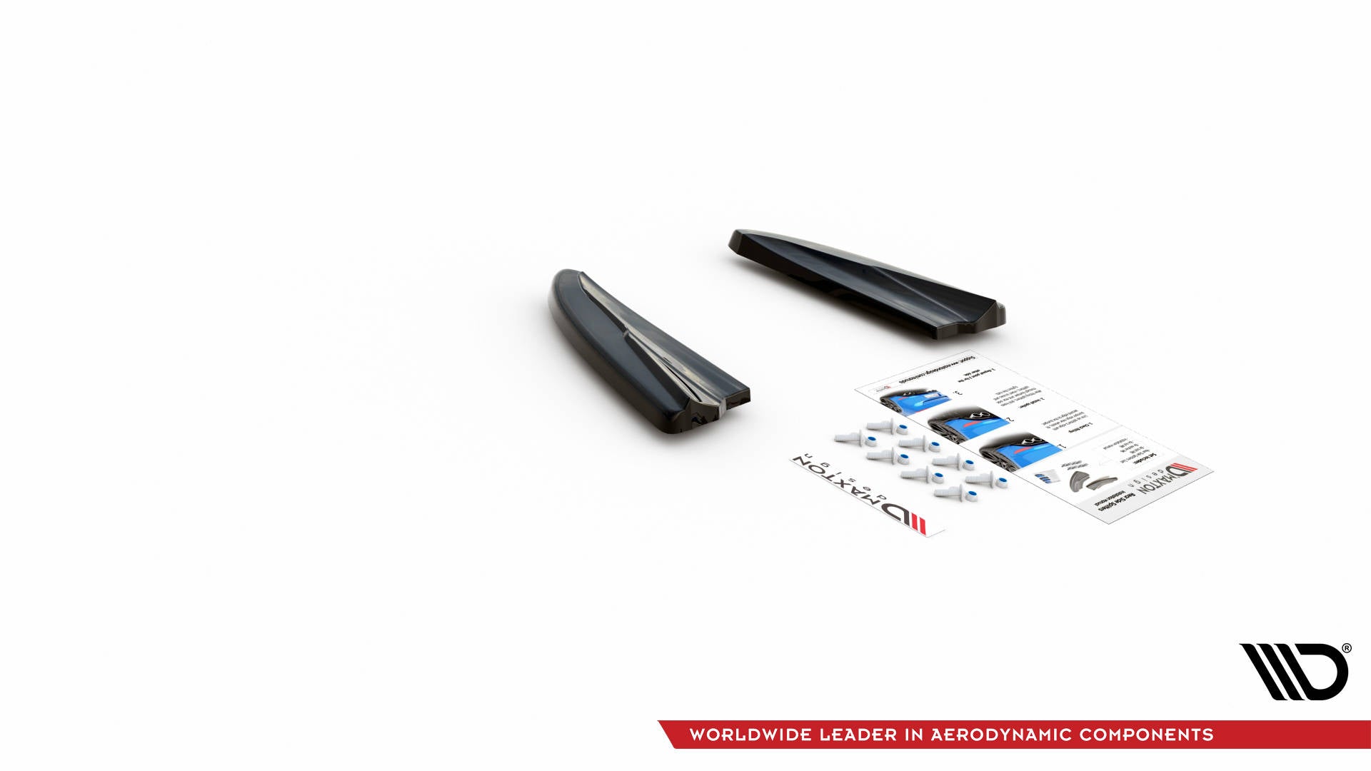 Maxton Design Heck Ansatz Flaps Diffusor passend für Volvo V40 schwarz Hochglanz