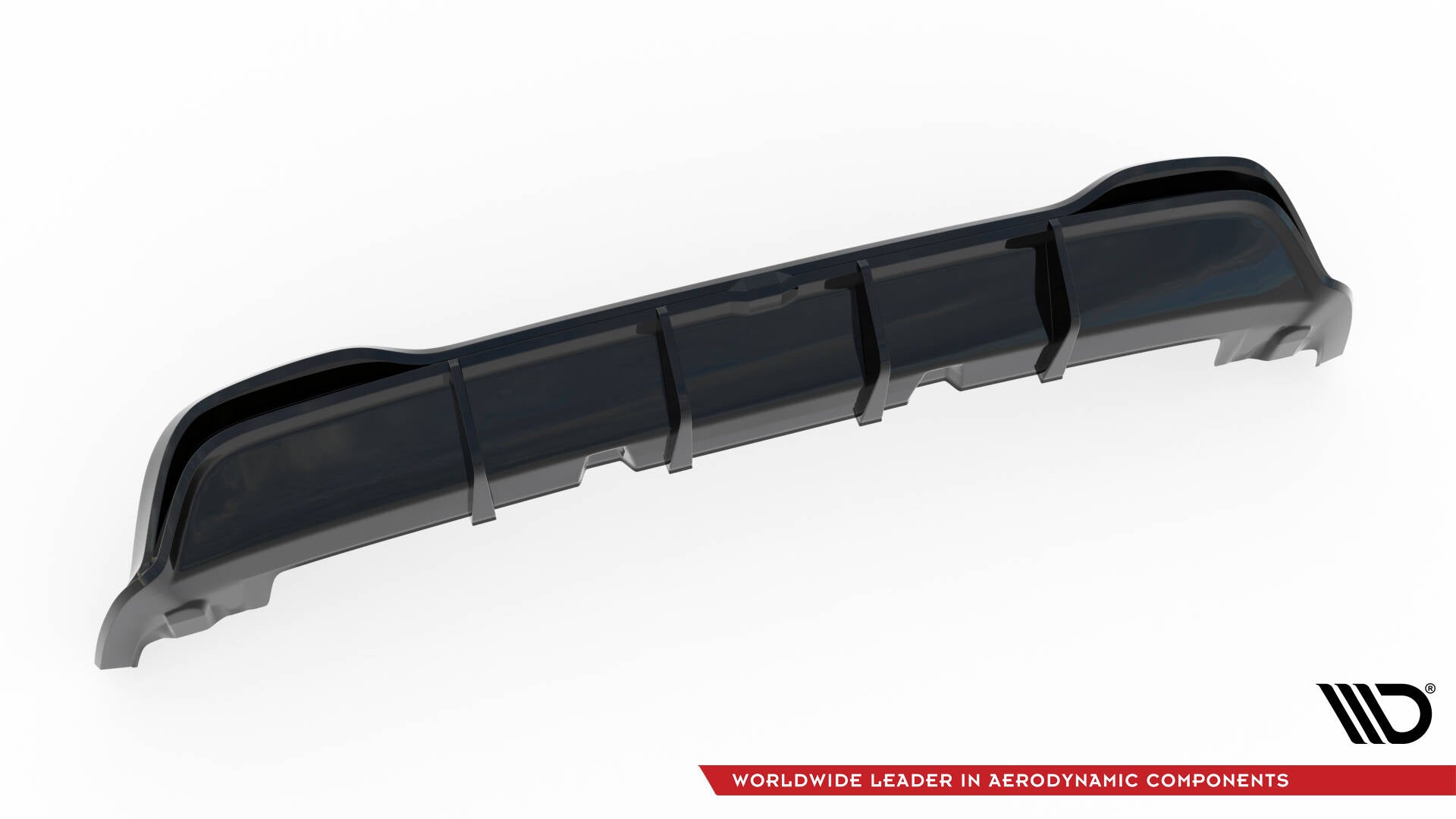 Maxton Design Diffusor Heck Ansatz passend für VW Golf GTE / R-Line Mk8 / Mk8 Facelift schwarz Hochglanz