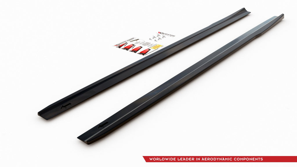 Maxton Design Street+ Seitenschweller Leisten passend für V.1 passend für Mercedes A35 AMG / AMG-Line W177 schwarz Hochglanz