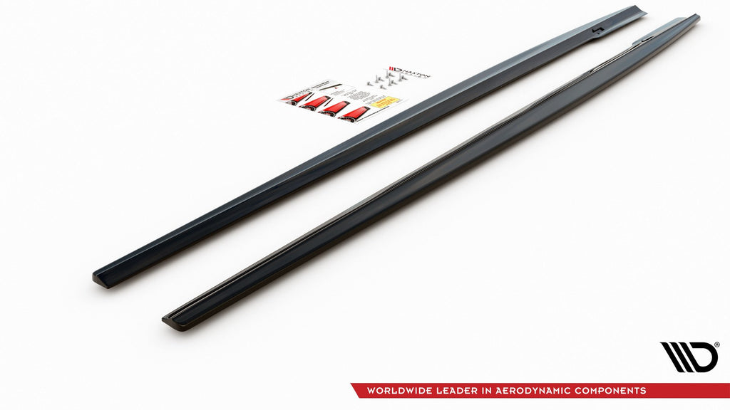 Maxton Design Street+ Seitenschweller Leisten passend für Mercedes-Benz E63 AMG Kombi/Limousine S213/W213 schwarz Hochglanz