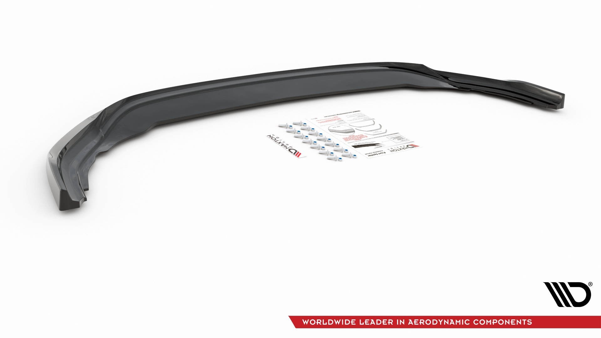 Maxton Design Street+ Spoilerlippe Front Ansatz V.6 passend für VW Golf R Hatchback / Variant Mk8 schwarz Hochglanz