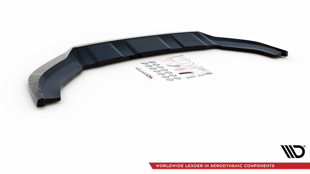 Maxton Design Street+ Spoilerlippe Front Ansatz V.2 passend für Audi Q3 Sport 8U Facelift schwarz Hochglanz