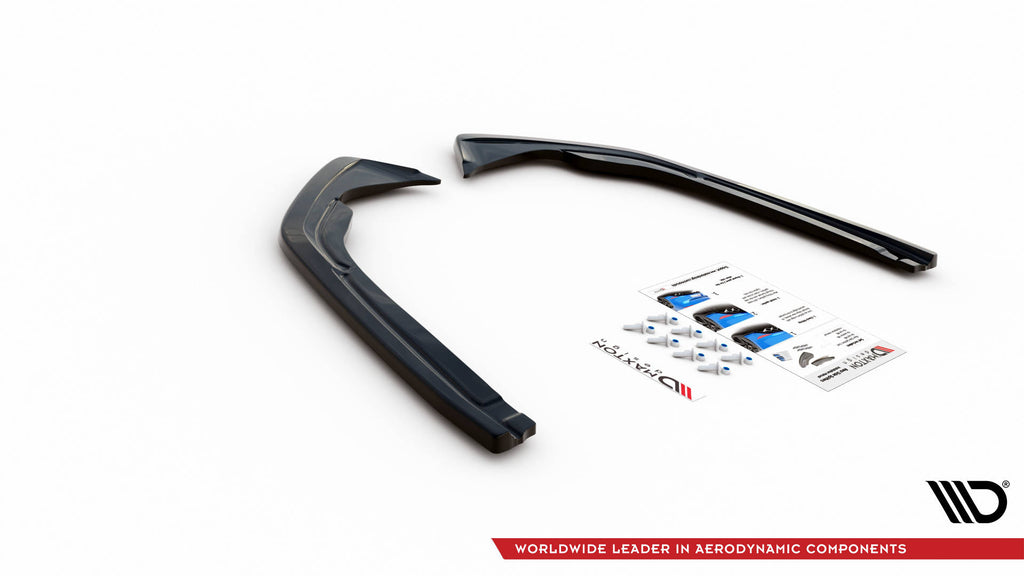 Maxton Design Heck Ansatz Flaps Diffusor passend für VW Arteon R-Line Limousine / Shooting Brake Mk1 Facelift schwarz Hochglanz