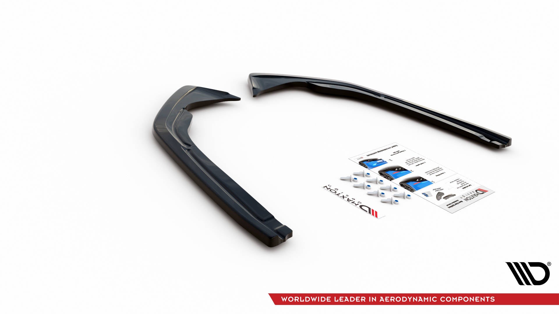 Maxton Design Heck Ansatz Flaps Diffusor passend für VW Arteon R-Line Limousine / Shooting Brake Mk1 Facelift schwarz Hochglanz