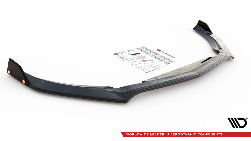 Maxton Design Street+ Spoilerlippe Front Ansatz V.3 + Flaps passend für Mercedes-AMG A 45 S Aero Pack W177