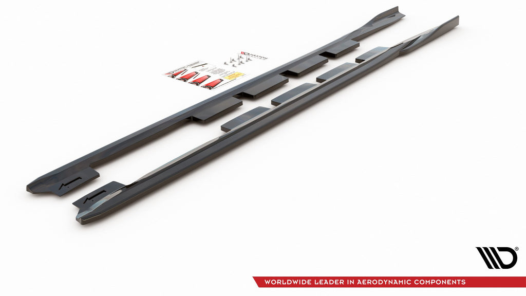 Maxton Design Street+ Seitenschweller Leisten passend für Ford Mondeo Mk5 Facelift/Preface schwarz Hochglanz