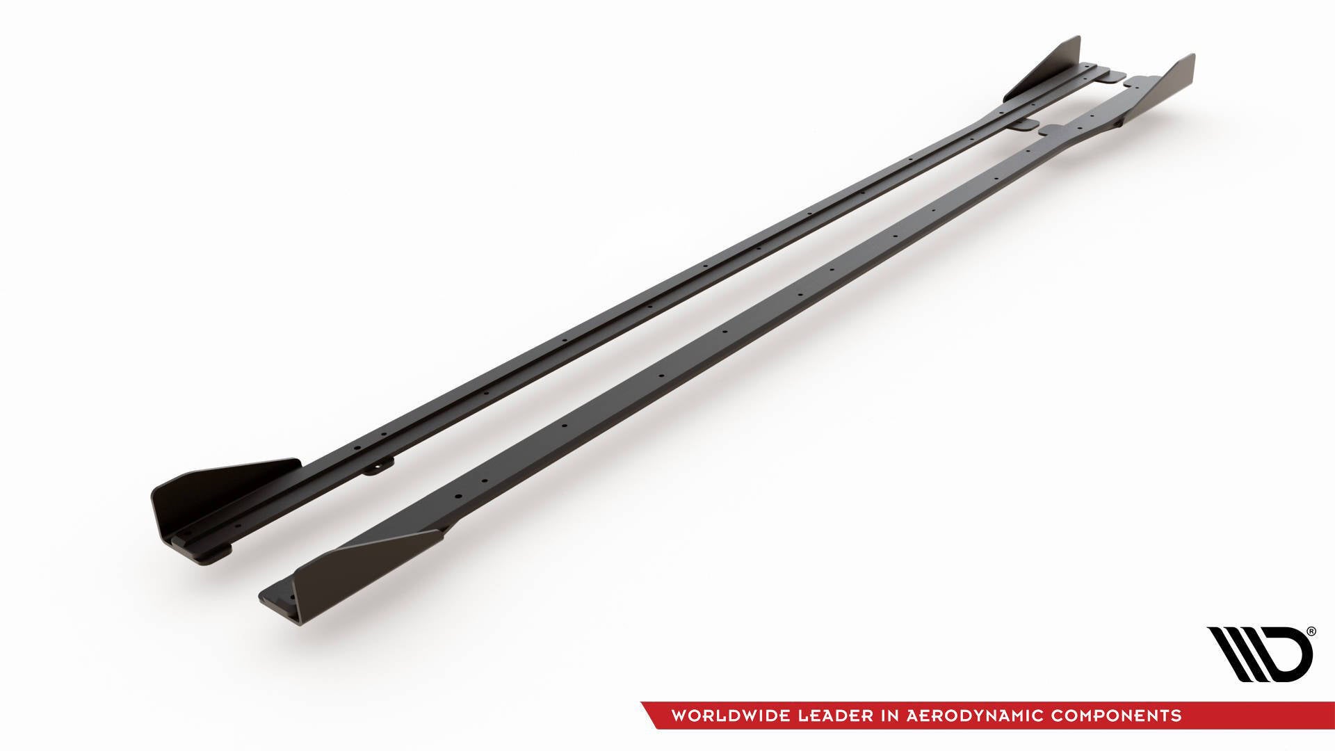 Maxton Design Street Pro Street+ Seitenschweller Leisten + Flaps passend für VW Golf R / R-Line Mk7 Facelift schwarz Hochglanz