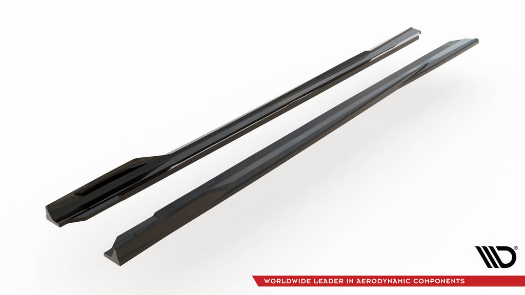 Maxton Design Street+ Seitenschweller Leisten V.2 passend für BMW 5er M-Paket Limousine / Touring G60 / G61 schwarz Hochglanz