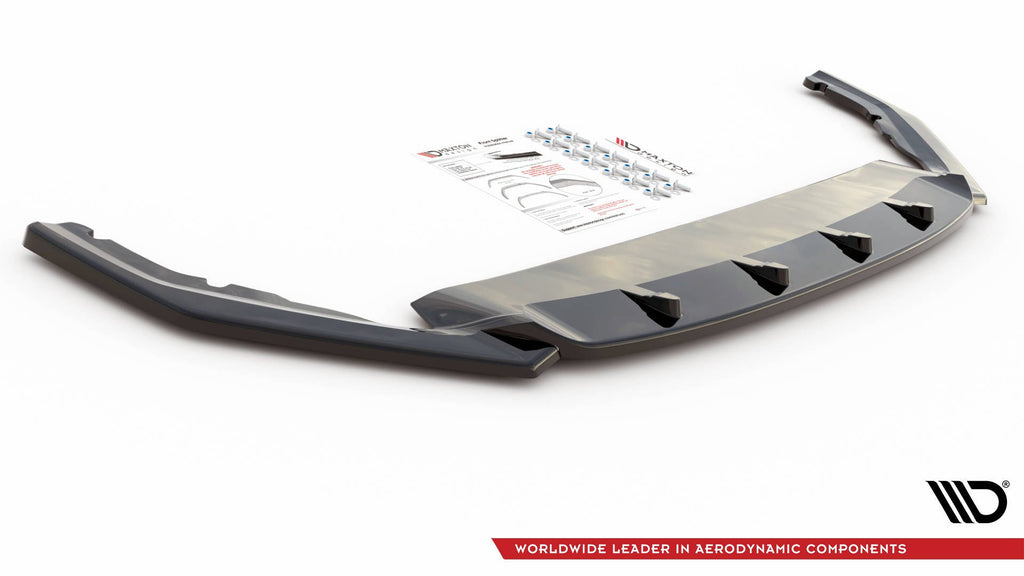Maxton Design Street+ Spoilerlippe Front Ansatz V.3 passend für Skoda Octavia RS Mk4 schwarz Hochglanz