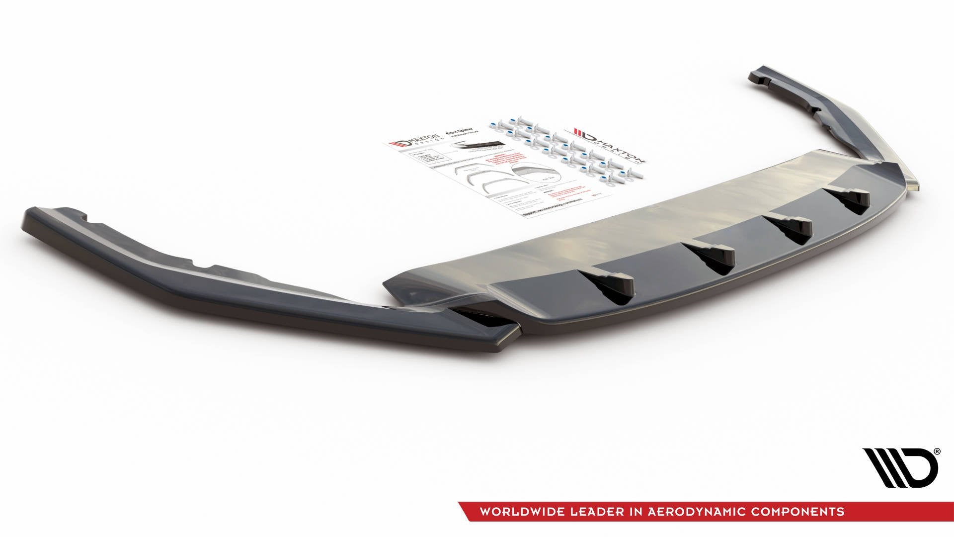 Maxton Design Street+ Spoilerlippe Front Ansatz V.3 passend für Skoda Octavia RS Mk4 schwarz Hochglanz