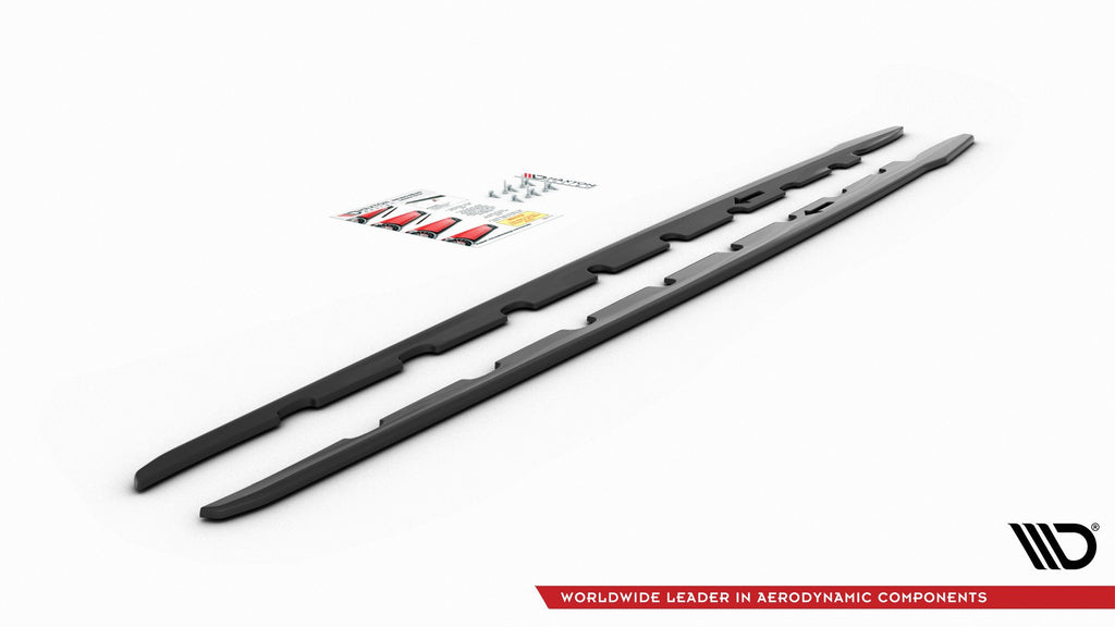 Maxton Design Street+ Seitenschweller Leisten V.2 passend für BMW 1er M-Paket / M135i / 128ti schwarz Hochglanz