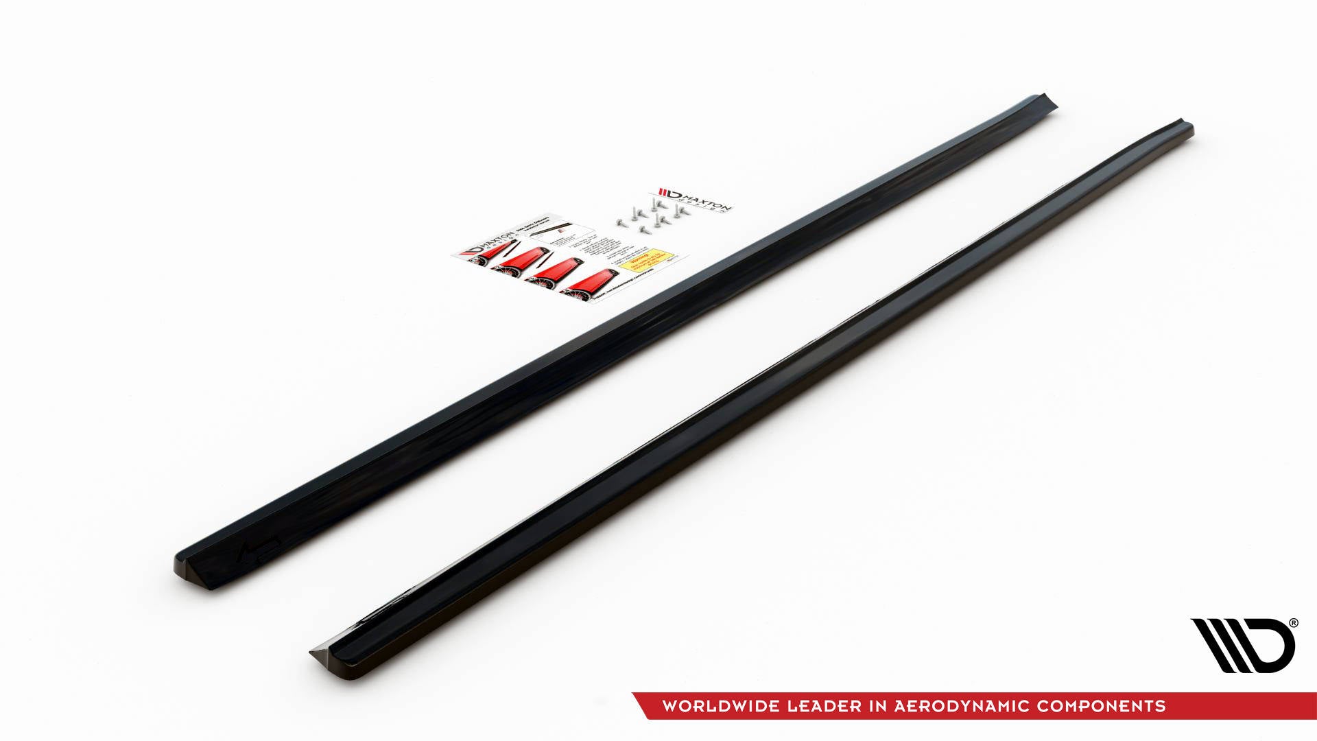 Maxton Design Street+ Seitenschweller Leisten passend für Skoda Octavia RS Mk2 / Mk2 FL schwarz Hochglanz