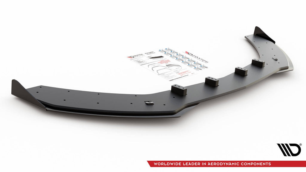 Maxton Design Street Pro Street+ Spoilerlippe Front Ansatz passend für + Flaps passend für Mercedes-AMG C43 / AMG-Line Coupe C205 schwarz Hochglanz