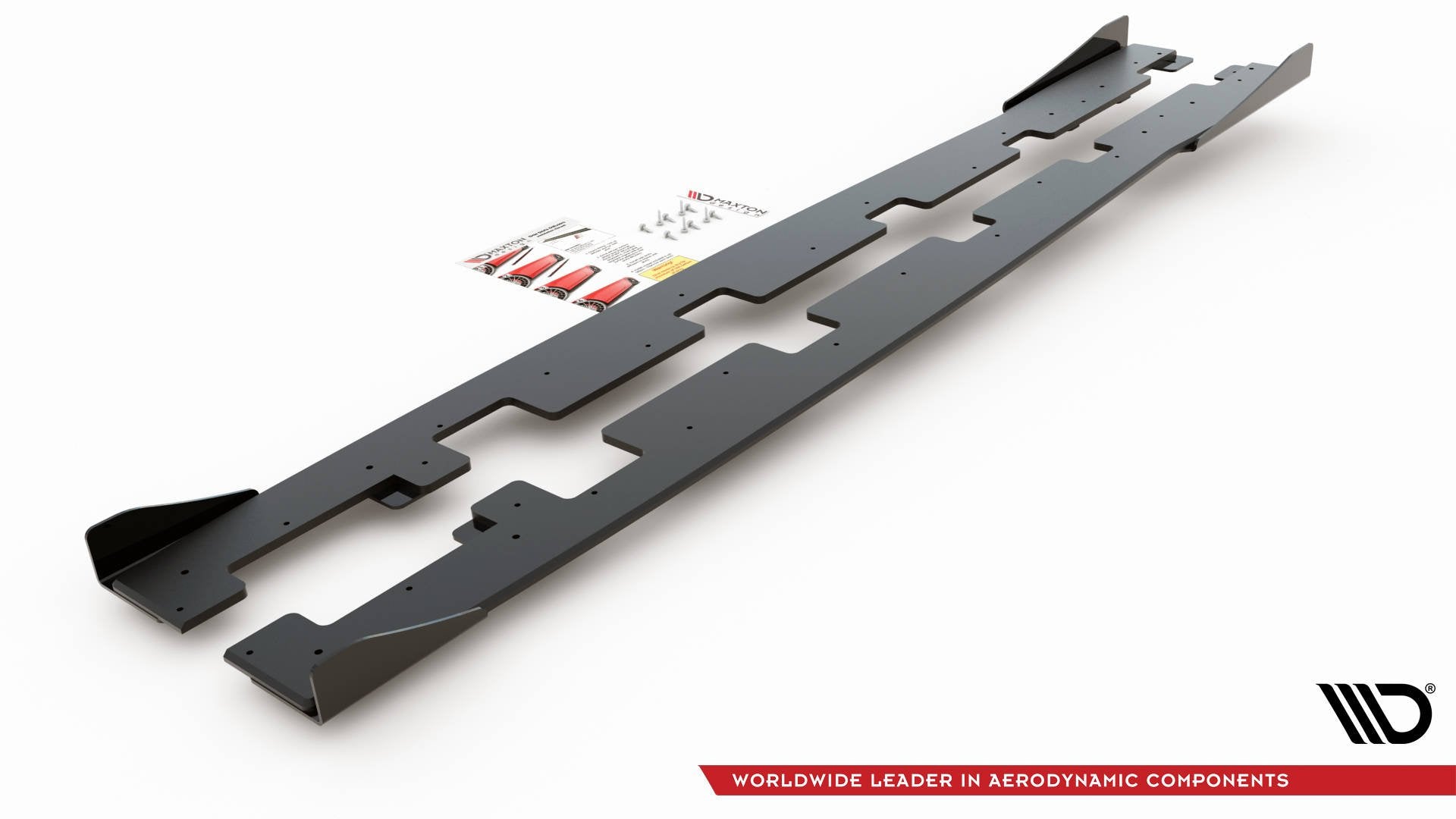 Maxton Design Street Pro Street+ Seitenschweller Leisten + Flaps passend für Ford Focus RS Mk3 schwarz Hochglanz