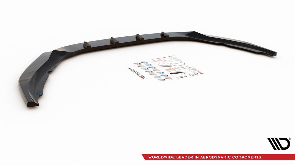 Maxton Design Street+ Spoilerlippe Front Ansatz V.2 passend für Volvo S60 R-Design Mk2 Facelift schwarz Hochglanz