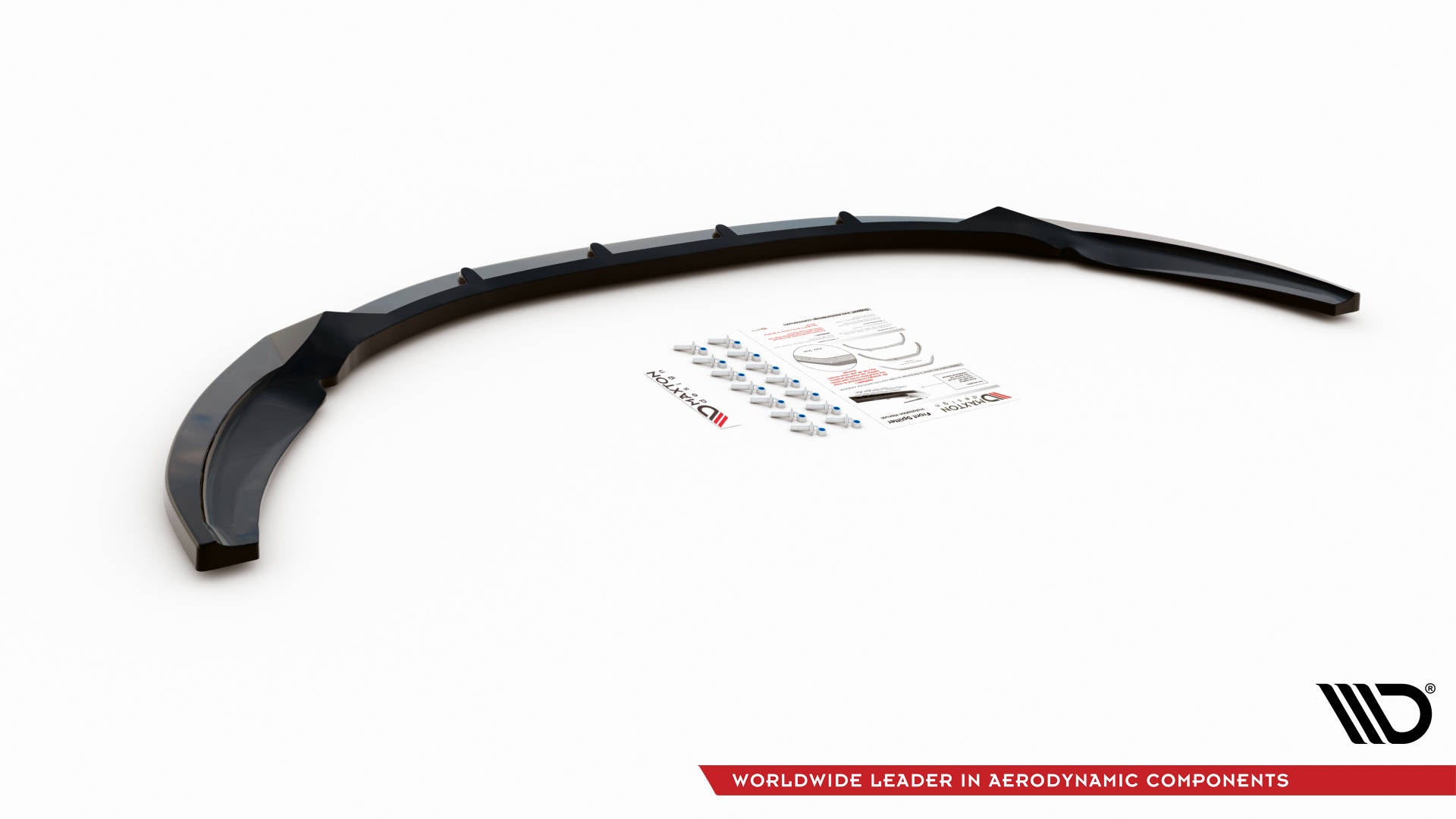 Maxton Design Street+ Spoilerlippe Front Ansatz passend für Ford C-Max Mk2 schwarz Hochglanz