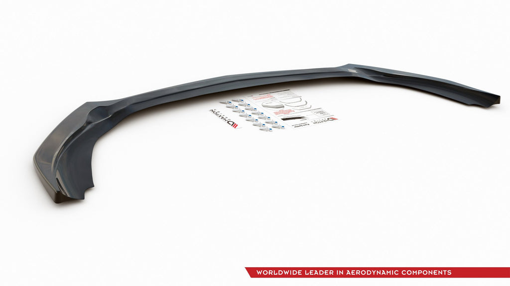 Maxton Design Street+ Spoilerlippe Front Ansatz V.2 passend für Mercedes A35 AMG Aero W177 schwarz Hochglanz