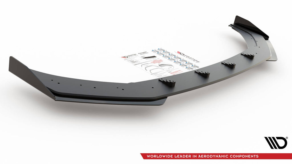 Maxton Design Street Pro Street+ Spoilerlippe Front Ansatz passend für + Flaps passend für VW Polo GTI Mk6 schwarz Hochglanz
