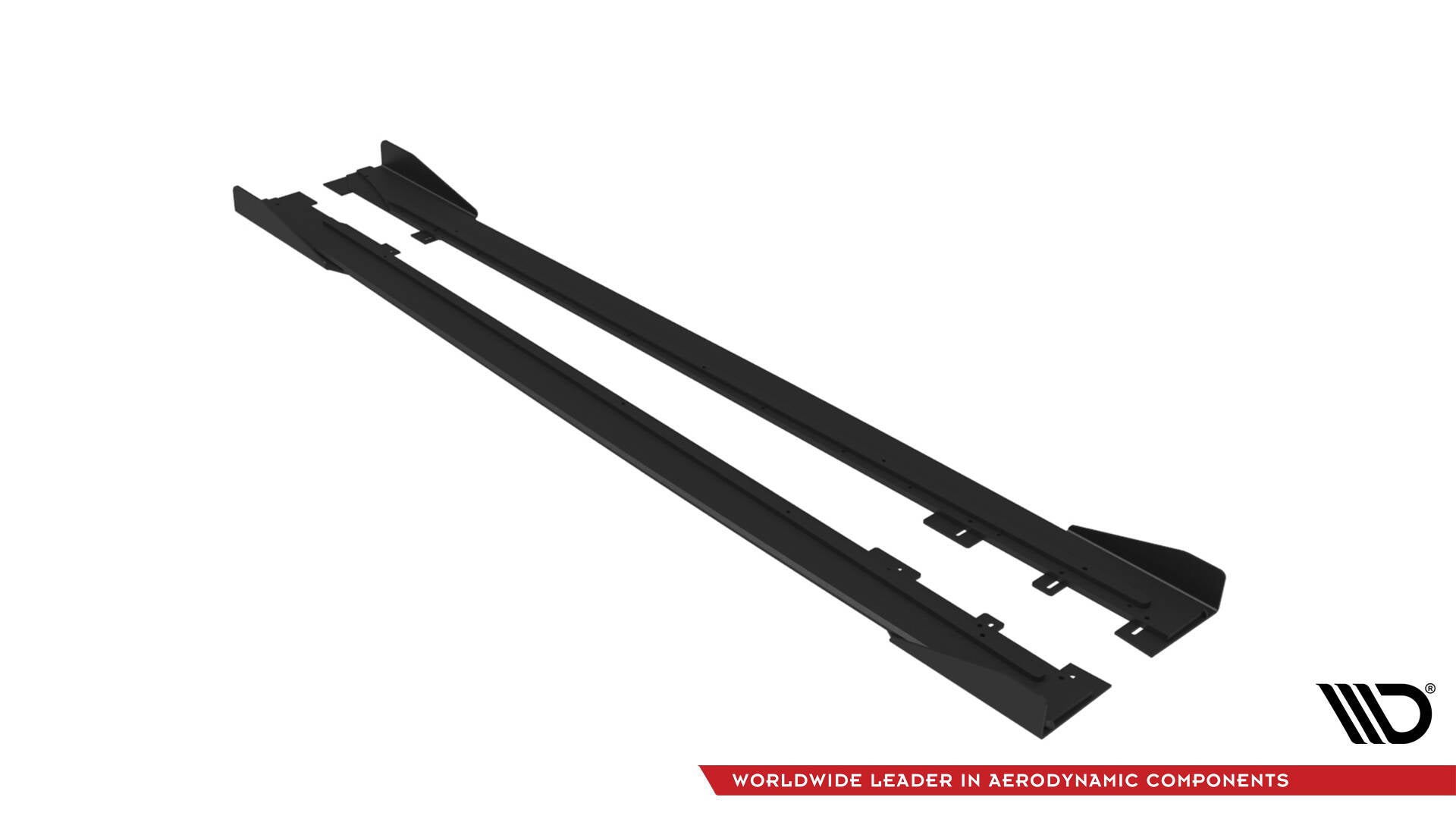 Maxton Design Street Pro Street+ Seitenschweller Leisten + Flaps passend für Ford Mustang GT Mk6 schwarz Hochglanz