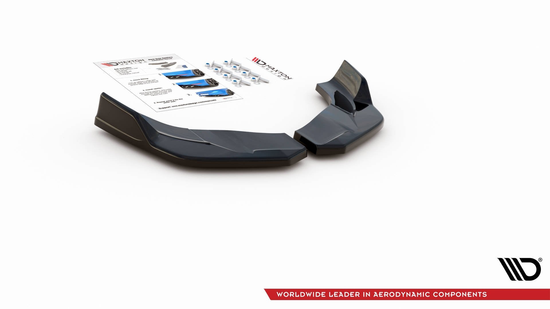 Maxton Design Heck Ansatz Flaps Diffusor V.4 passend für Hyundai I30 N Mk3 Hatchback schwarz Hochglanz