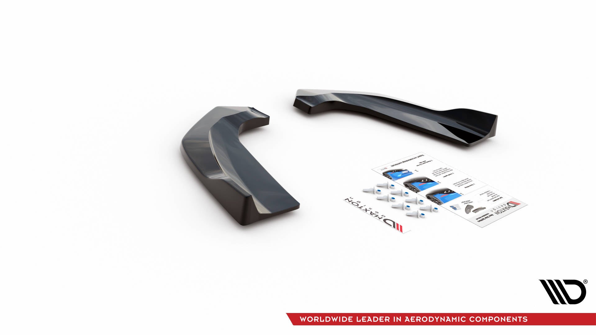 Maxton Design Heck Ansatz Flaps Diffusor passend für Ford Escape ST-Line Mk3 schwarz Hochglanz