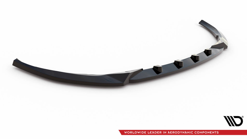 Maxton Design Street+ Spoilerlippe Front Ansatz V.2 passend für Mercedes-Benz C AMG Line Limousine / Coupe / Kombi W205 / C205 / S205 Facelift schwarz Hochglanz