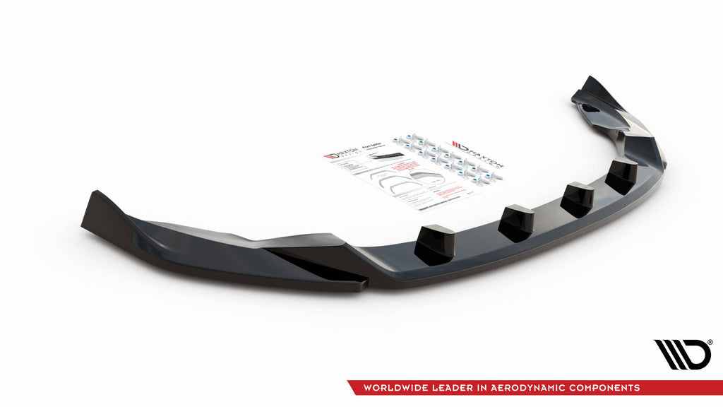 Maxton Design Street+ Spoilerlippe Front Ansatz V.2 passend für Nissan 370Z Facelift schwarz Hochglanz